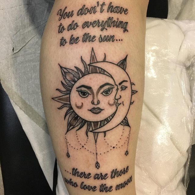 tattoo feminin soleil et la lune 44