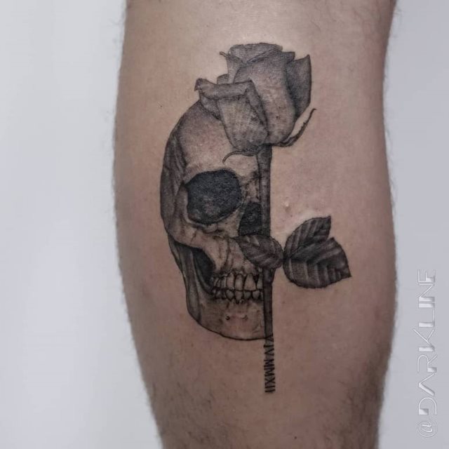 tattoo feminin tete de mort 09
