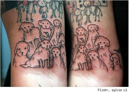 222 tatouage chien