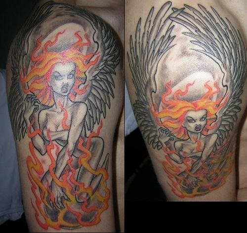 tatouage flamme feu 1041