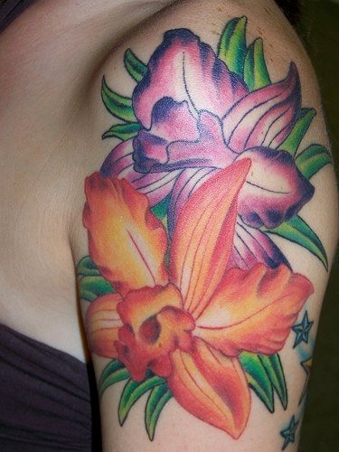 tatouage orchidee fleur 1019