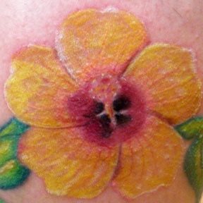 tatouage fleur hibiscus 1014
