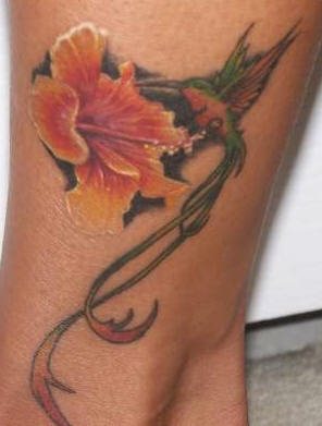 tatouage fleur hibiscus 1019