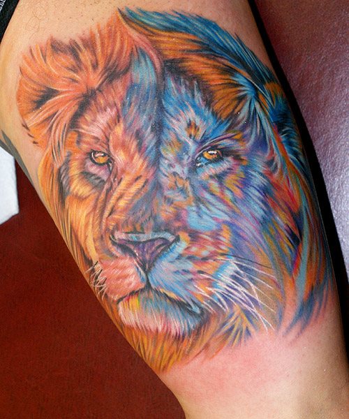 tatouage lion 34