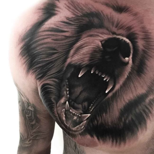 Que symbolise un ours sur un tatouage ?