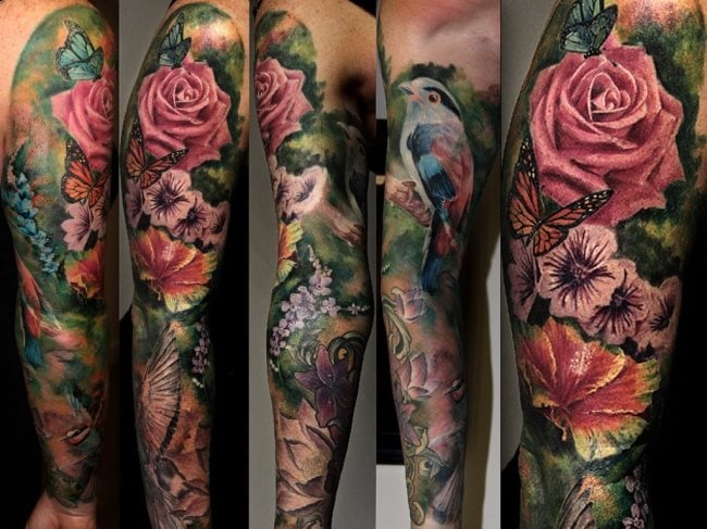 Que symbolise une fleur sur un tatouage ?
