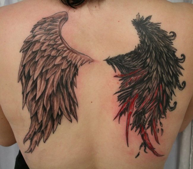 Que symbolise une aile sur un tatouage ?