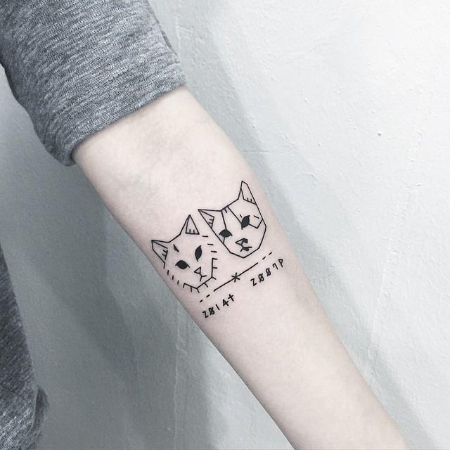 tatouage chat 13