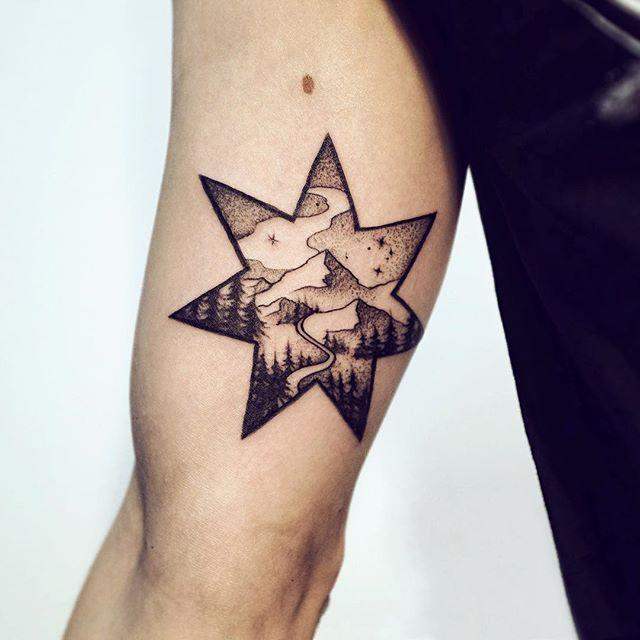 tatouage etoile 85