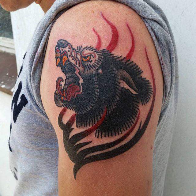 tatouage loup 105