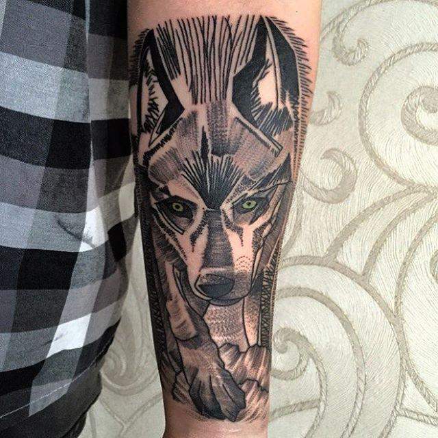 tatouage loup 29