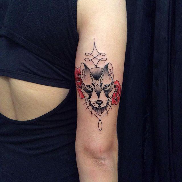 tatouage loup 55