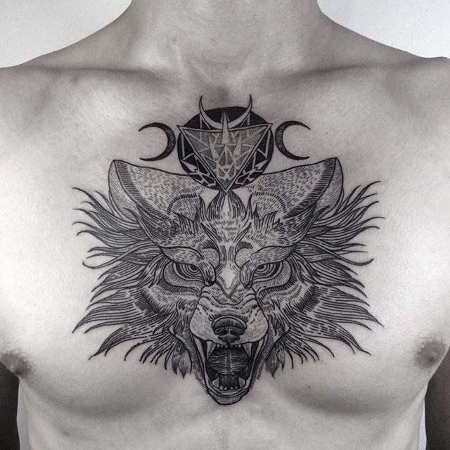 tatouage loup 79