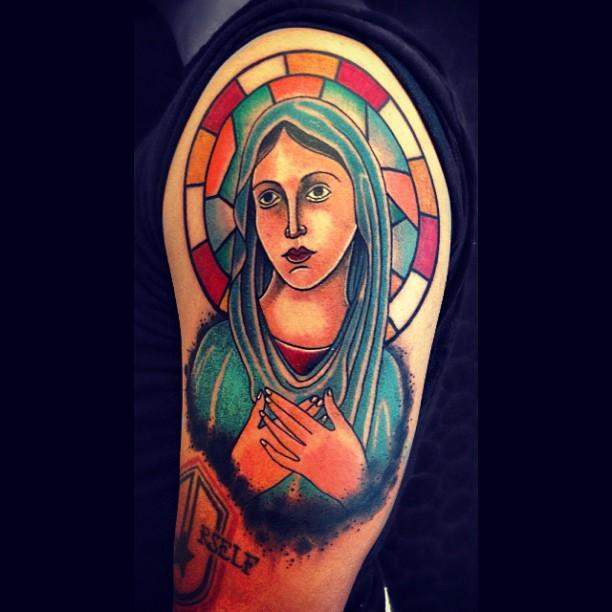 tatouage vierge marie 123
