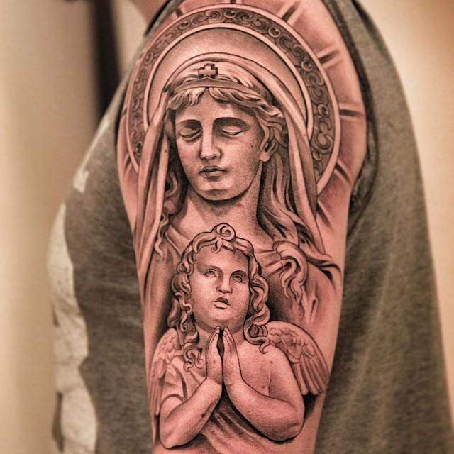 tatouage vierge marie 39