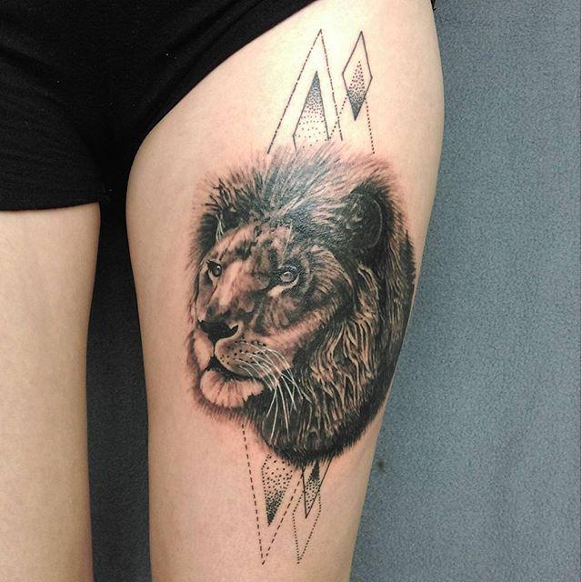 tatouage lion 21