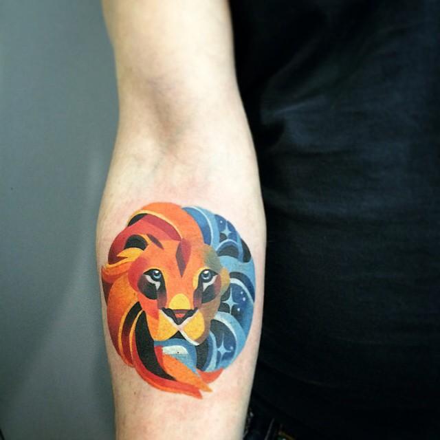 tatouage lion 27