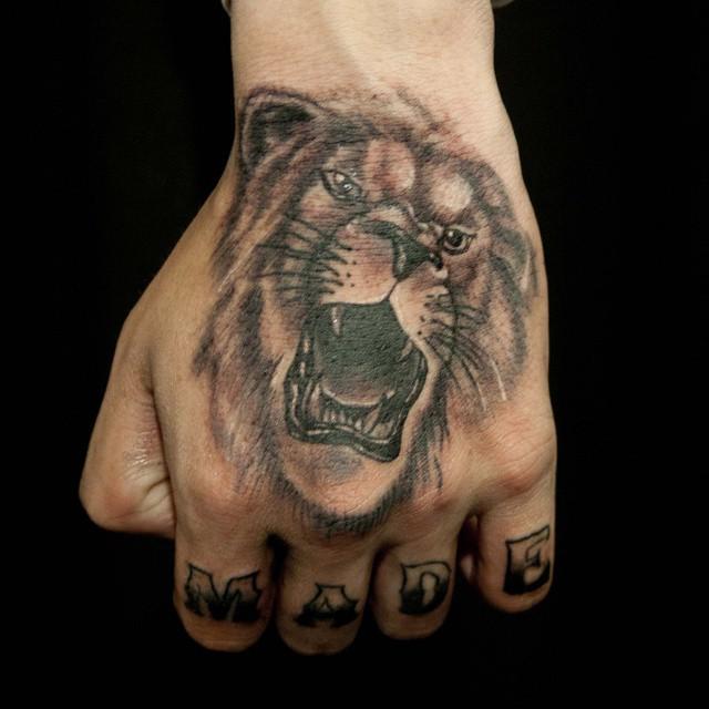 tatouage lion 61