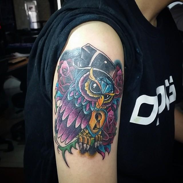 tatouage chouette hibou 07