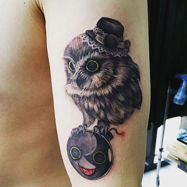 tatouage chouette hibou 45