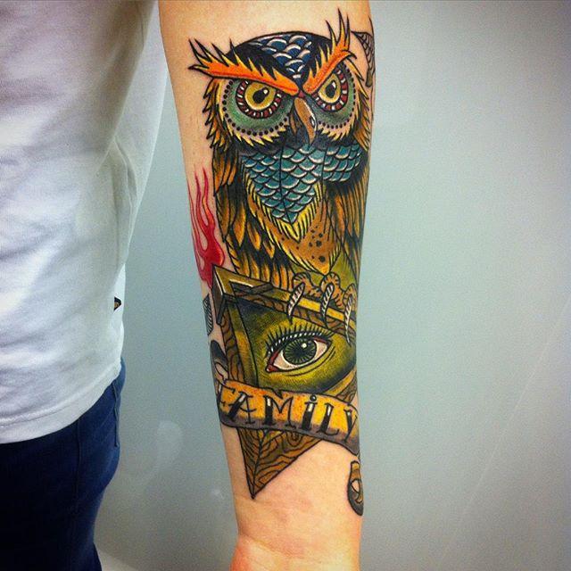 tatouage chouette hibou 55