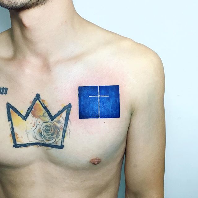 tatouage croix 45