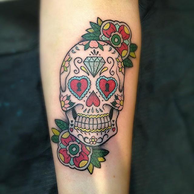 tatouage tete de mort mexicaine 49