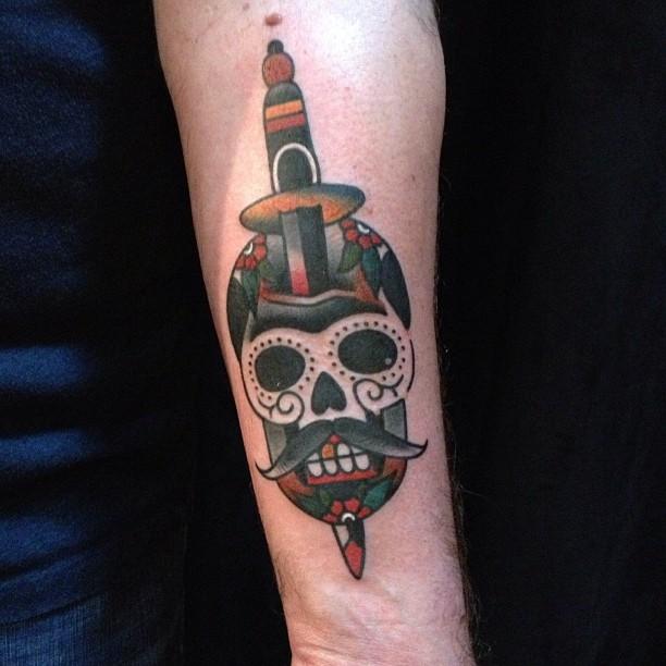 tatouage tete de mort mexicaine 53