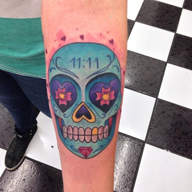 tatouage tete de mort mexicaine 69