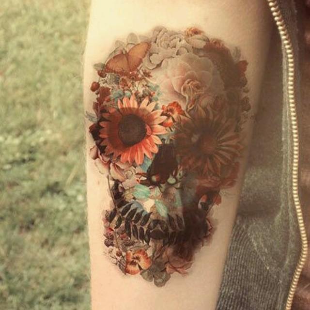 tatouage tete de mort mexicaine 89