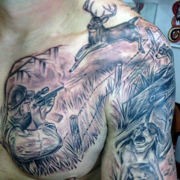 tatouage chasse chasseurs 25