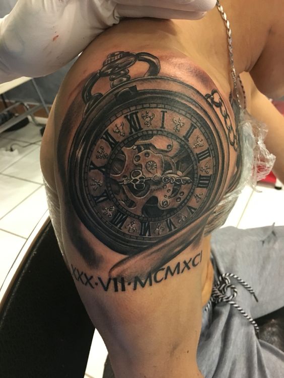 tatouage horloge montre 123