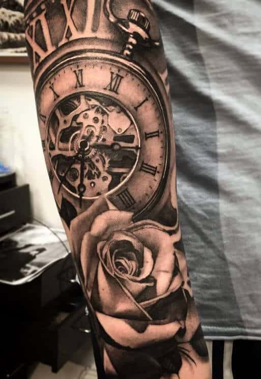 tatouage horloge montre 155