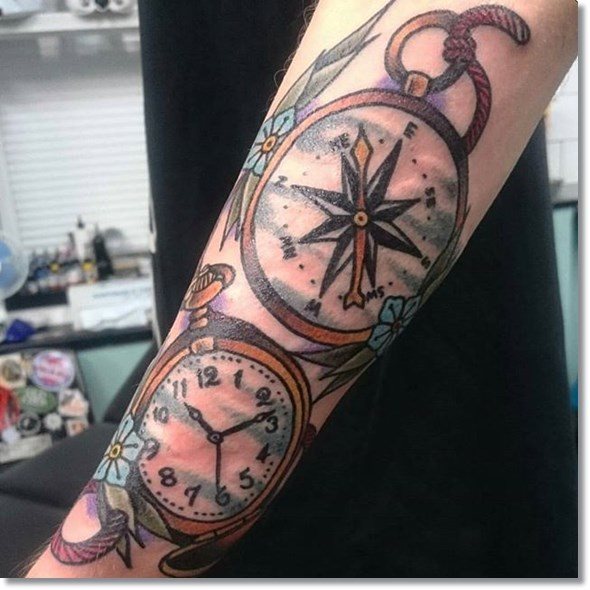 tatouage horloge montre 19