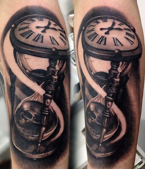 tatouage horloge montre 195