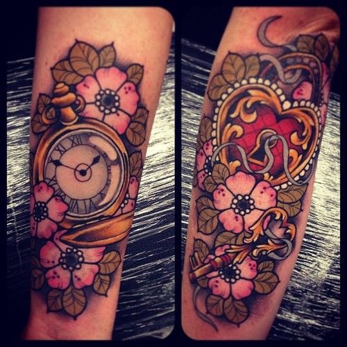 tatouage horloge montre 249