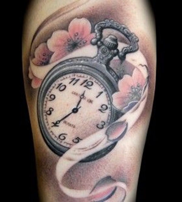 tatouage horloge montre 319