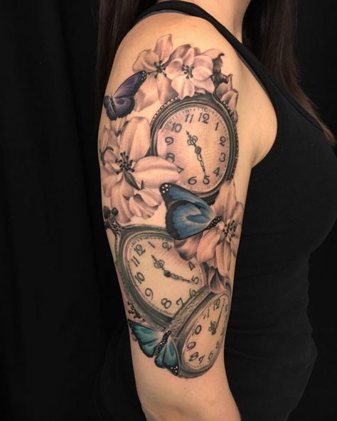 tatouage horloge montre 343
