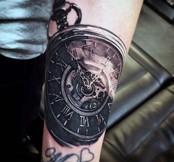 tatouage horloge montre 389