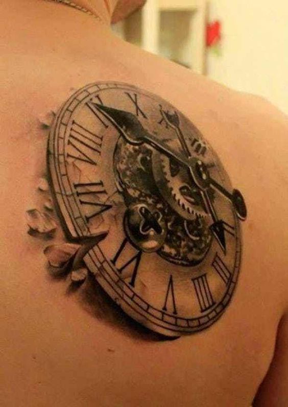 tatouage horloge montre 95