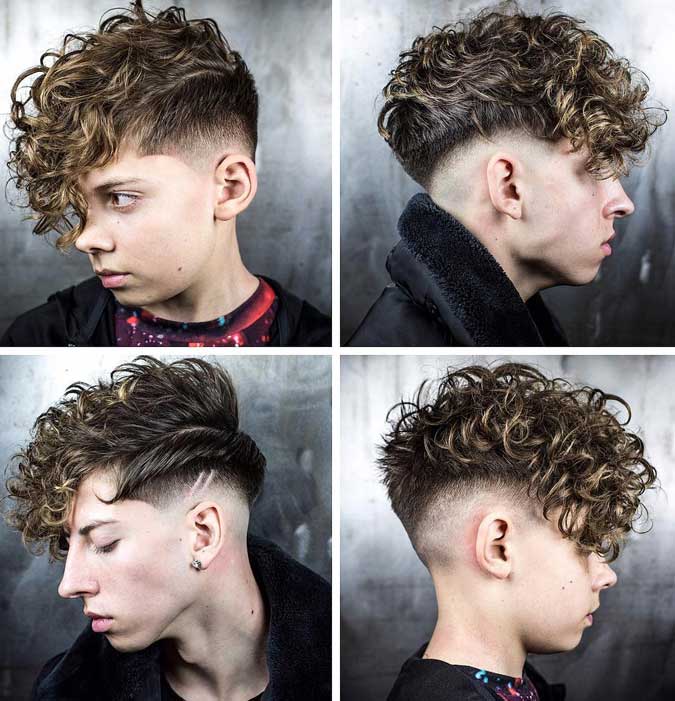 coiffure cheveux boucles homme 55