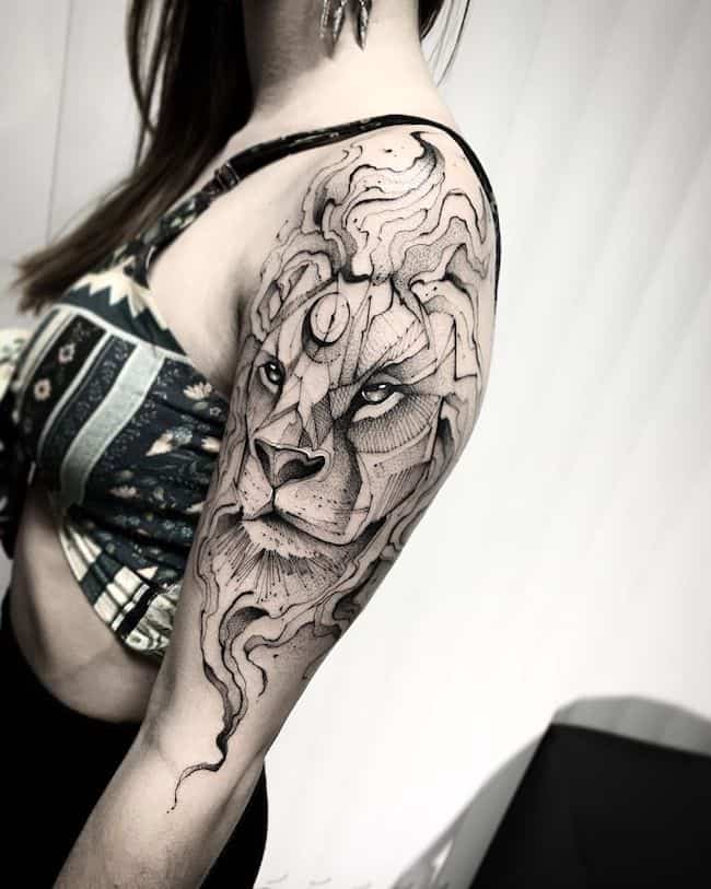 tatouage lion 58