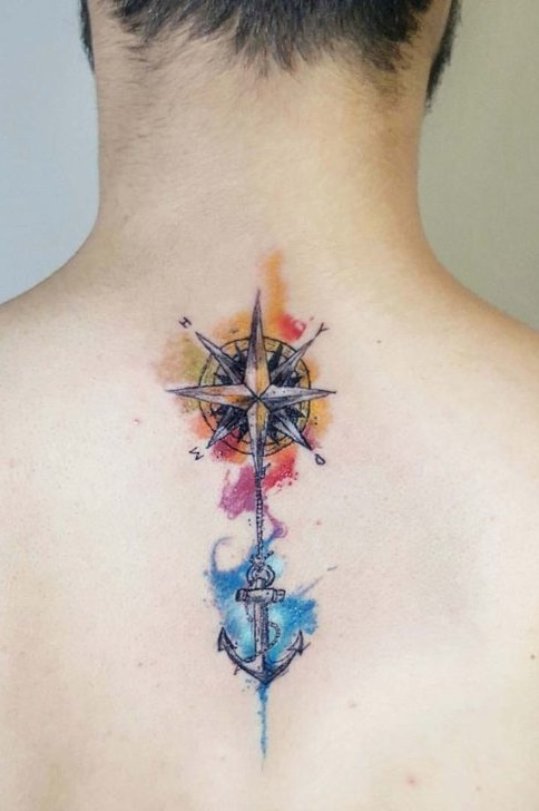 tatouage masculin de aquarelle 33