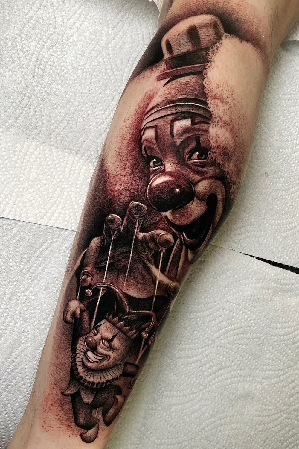 tatouage masculin de clown 01