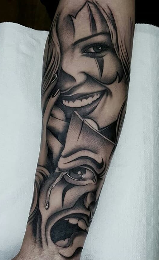 tatouage masculin de clown 27