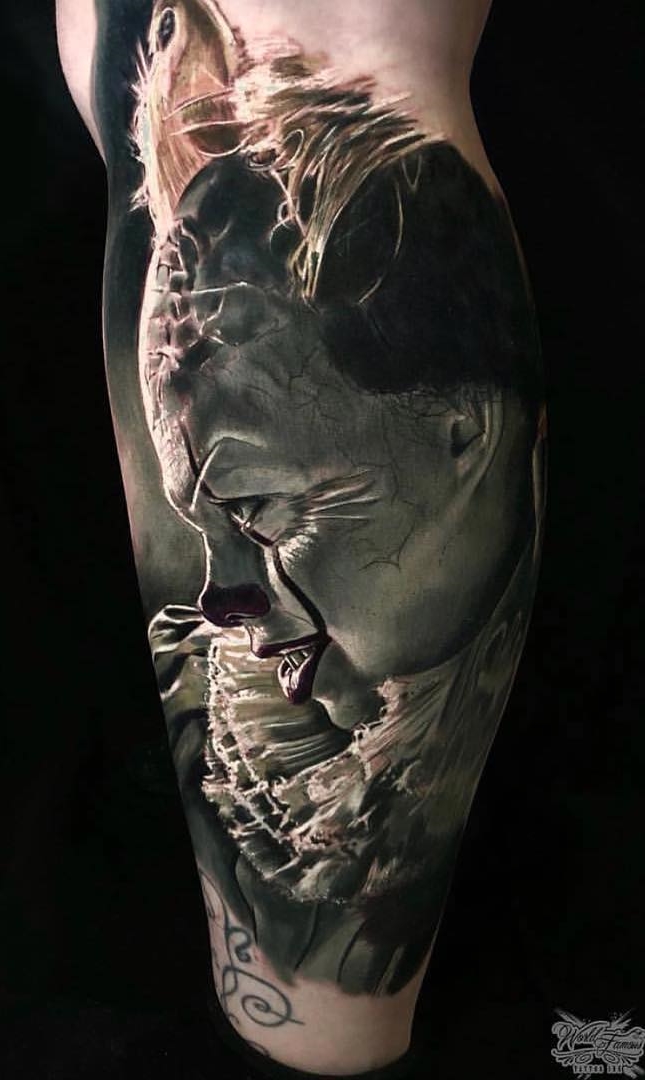 tatouage masculin de clown 52