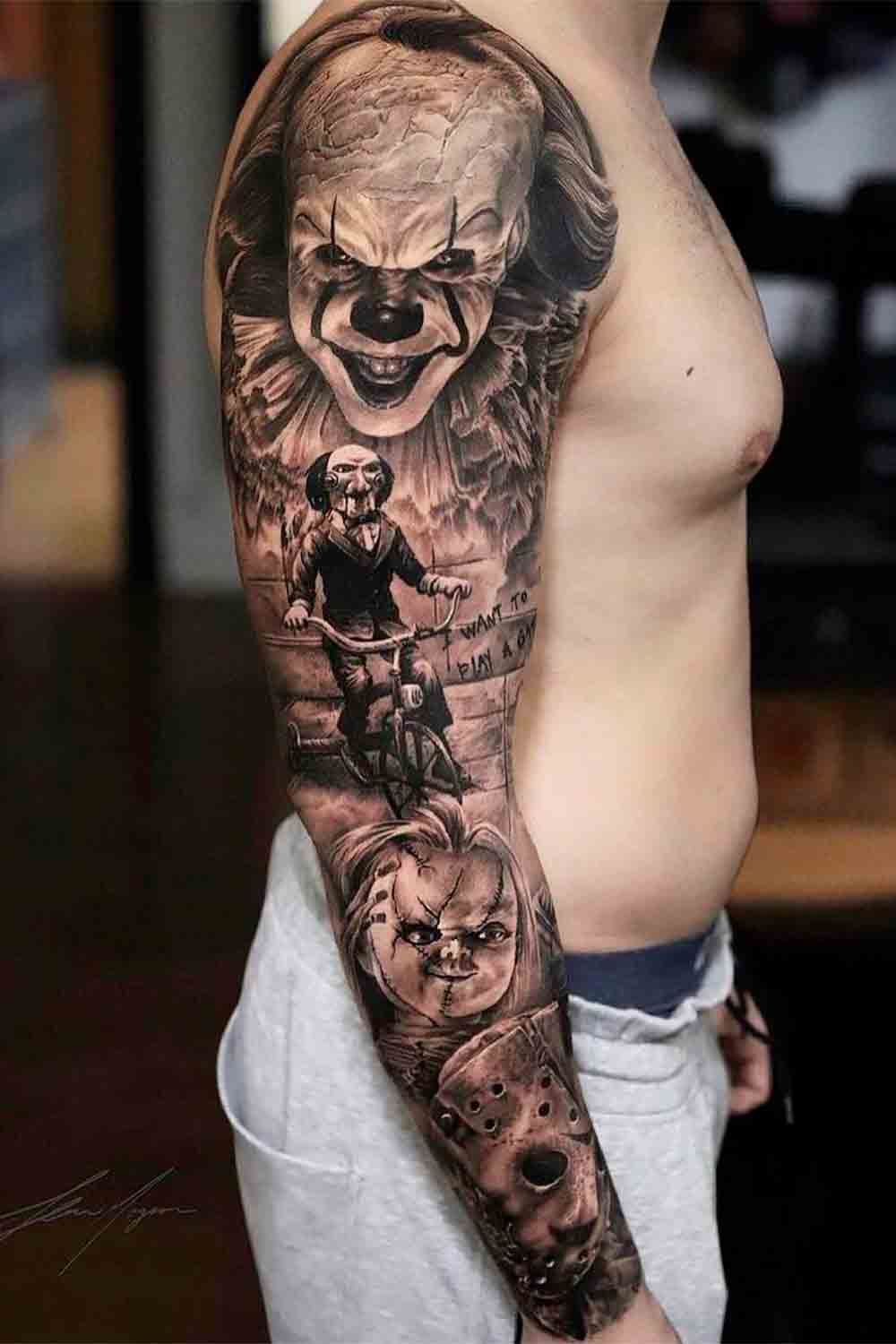 tatouage masculin de clown 95