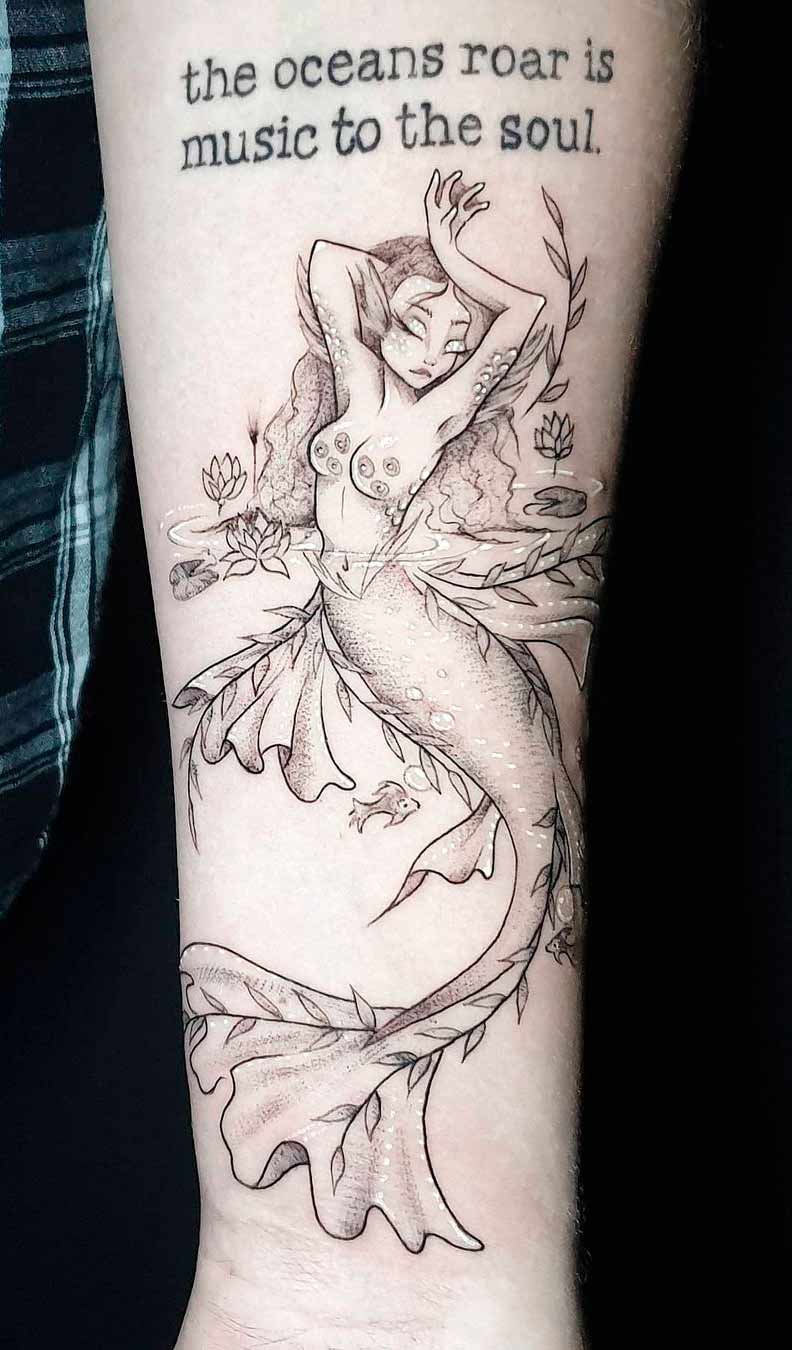 tatouage de sirene sur femme 03