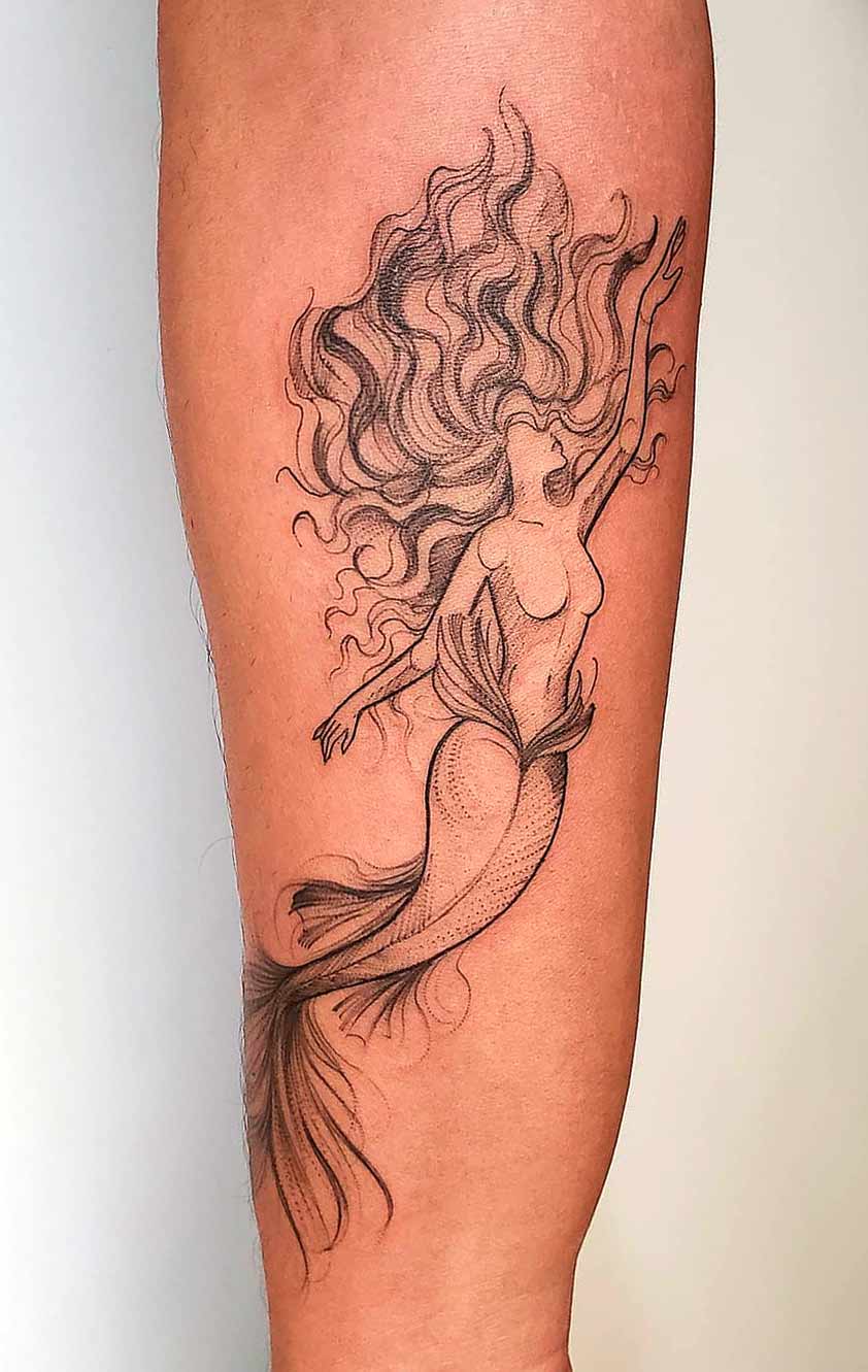tatouage de sirene sur femme 21