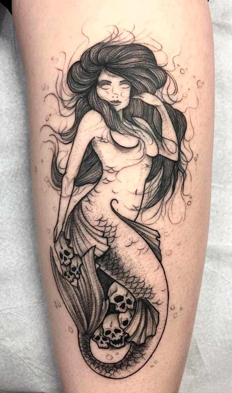 tatouage de sirene sur femme 25